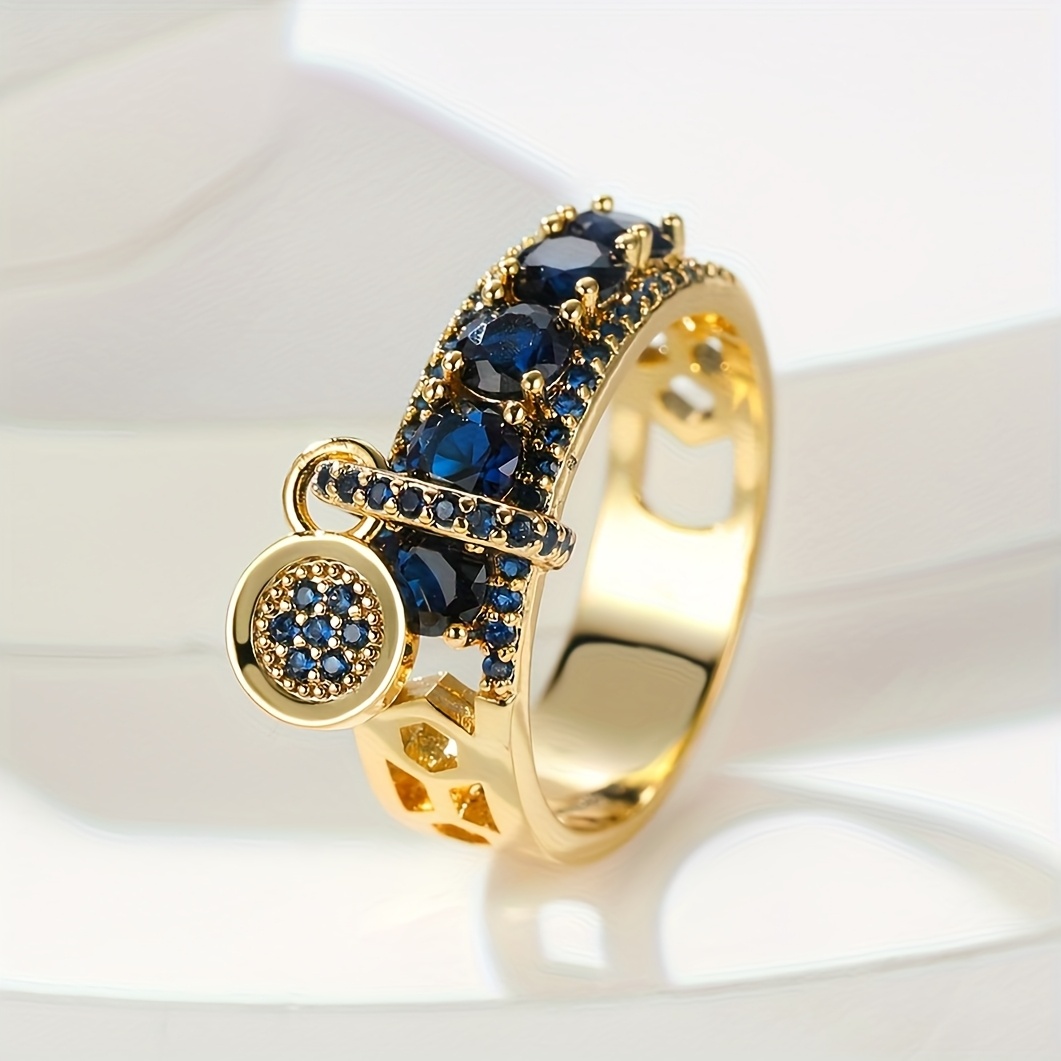 Stylish Vintage Court-Style Round Ring, Unique Gift for Women
